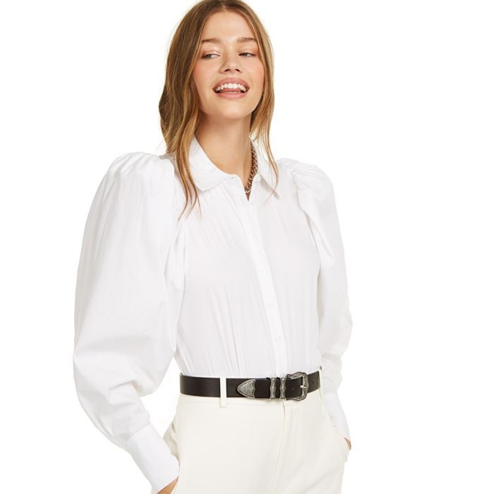 Danielle Bernstein puff sleeve bodysuit